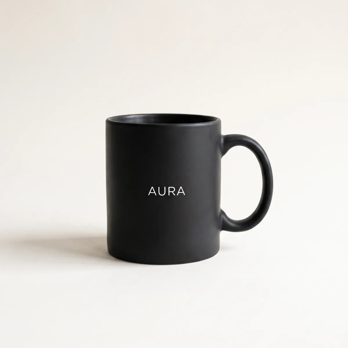 Matte black mug
