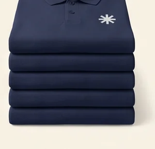 Stack of produced polo shirts with your logo